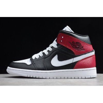 Nike Air Jordan 1 Mid Siyah / Kırmızı Basketbol Ayakkabısı Türkiye - 8PJRDKXU